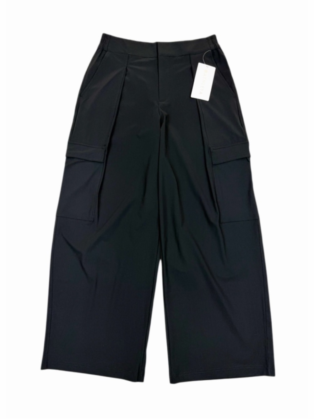 Athleta Pinnacle Cargo Trouser Pants Wide Leg High Rise Pockets Black Size 10 - Picture 7 of 12